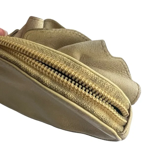 Yves Saint Laurent Leather Wristlet Clutch Rive Gauche Gold small Authentic - Picture 12 of 15